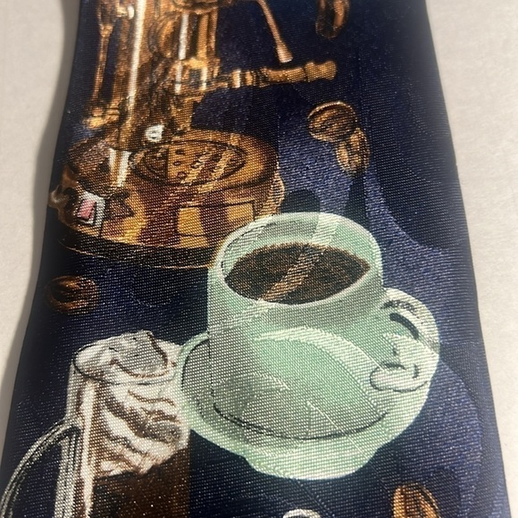 👔A. Rogers blue tie coffee lovers design - Picture 7 of 11